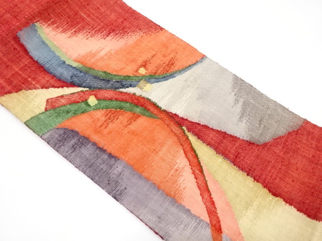 JAPANESE NAGOYA OBI / MAWATA TSUMUGI / WOVEN ABSTRACT